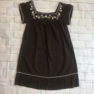 Ann Taylor Loft Brown Mexican-Style Dress